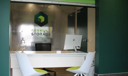 Main office at Formula Storage self storage facility in Brampton.